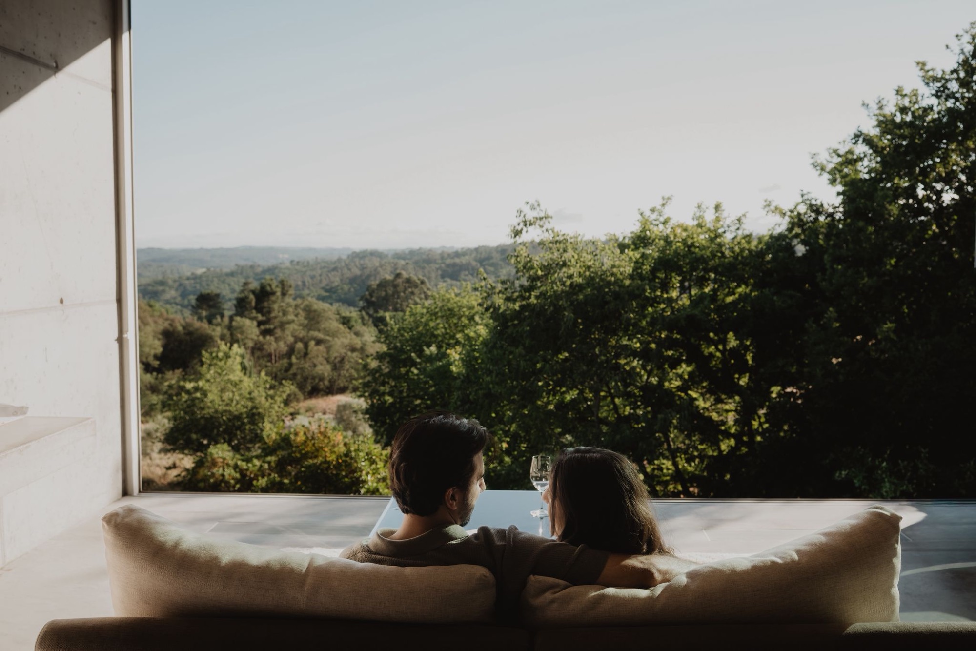 Vitória e João a ver a paisagem